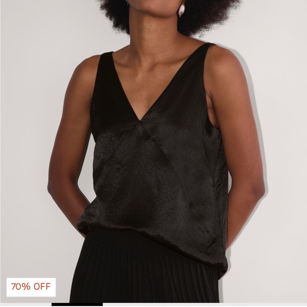 NWT: Everlane Black Satin Tank Top